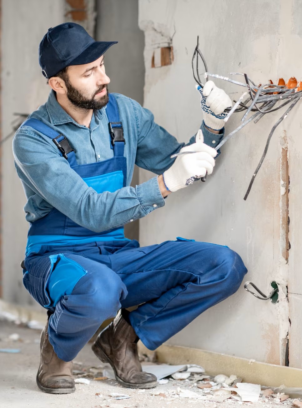Elektriker bei der Arbeit – digitale Zeiterfassung im Handwerksbetrieb
